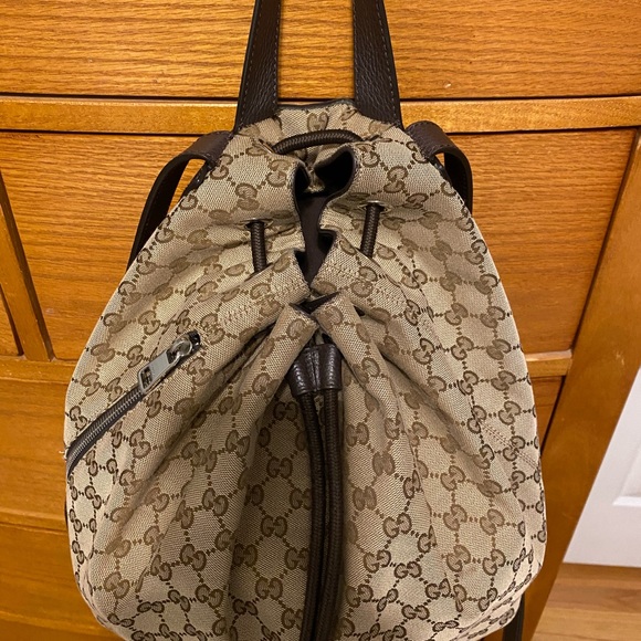 *AUTHENTIC* Gucci Logo Canvas Backpack - Picture 4 of 9